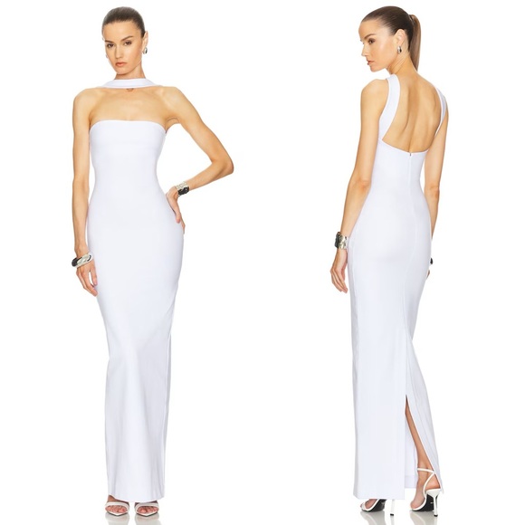 HELSA Stephanie Column Maxi Dress White